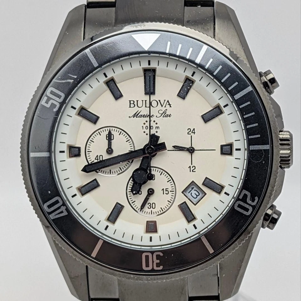 Reloj Bulova Marine Star Cronógrafo 98B205 Acero Inoxidable Esfera 43mm Foto 2 de 4