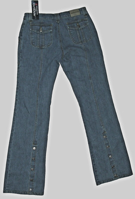 NWT NEW Women ADOLFO Size 4 Leg 32 Blue HEAVY DENIM Embellished STRETCH JEANS