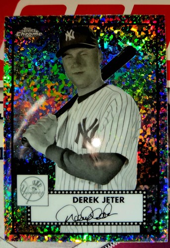 2021 Topps Chrome Platinum Derek Jeter Black & White Mini Diamonds NmM Yankees