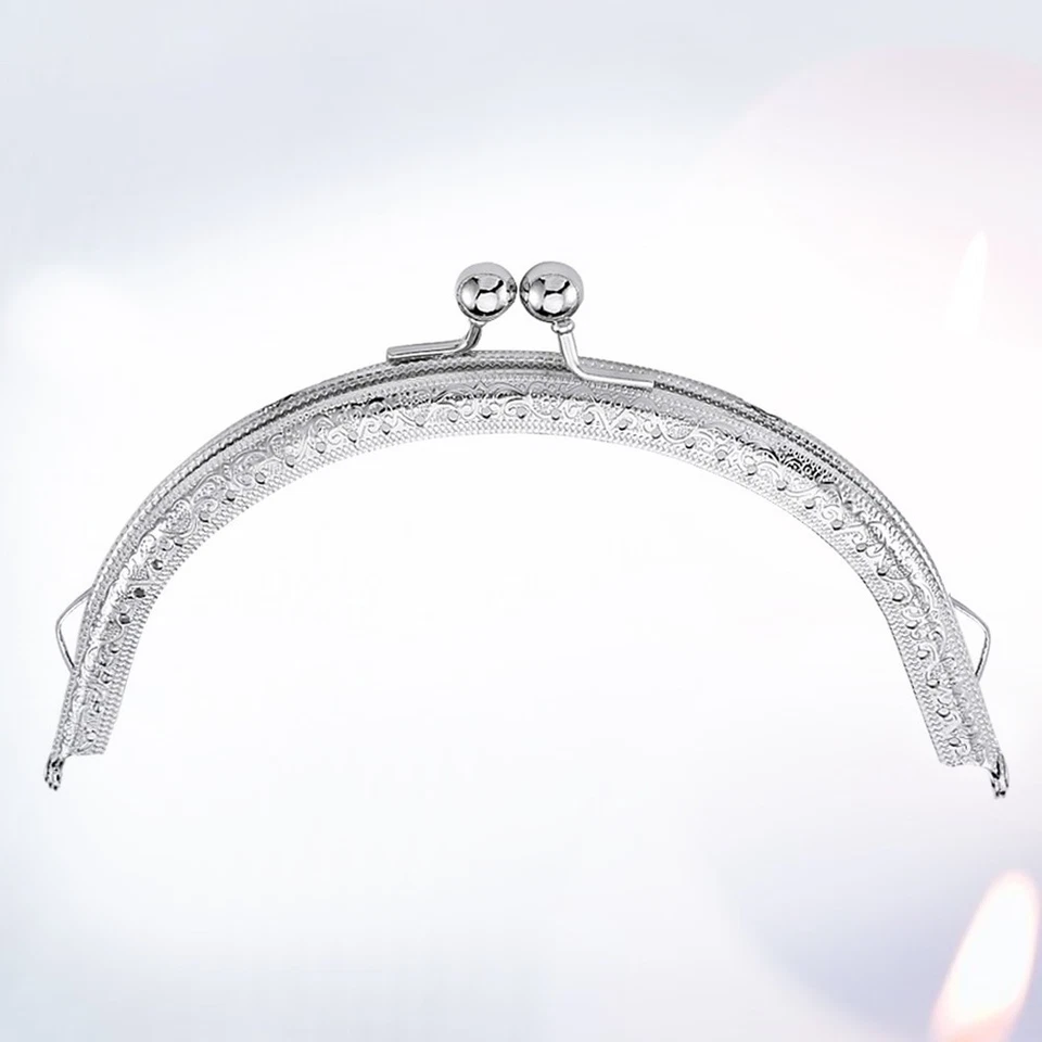 8,5 cm Halbkreisbogen Eisen Geldbörse Rahmen Münztüte Dekorative Silber Perlen - Bild 3 von 4