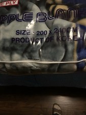 NEW STAR Double Ply Blanket 200 x 240 cm Blue/Gray Polar Bears Animal Theme