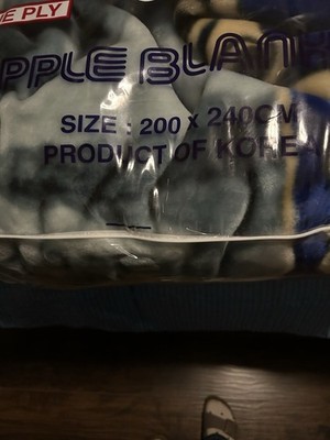 NEW STAR Double Ply Blanket 200 x 240 cm Blue/Gray Polar Bears Animal Theme