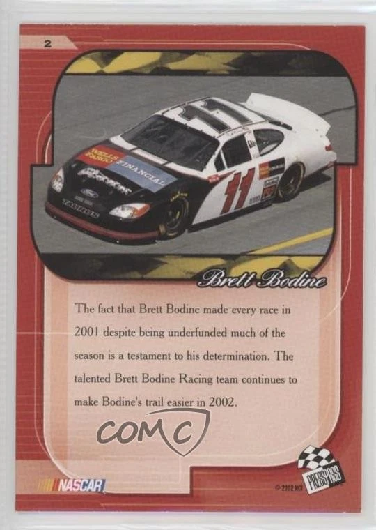 2002 Press Pass Premium Gold Brett Bodine #2 - Image 2 of 2