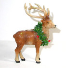 Christmas Deer Reindeer Stag Glitter Buck Ornament with Wreath New — photo 5