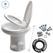 20" RV Camper Toilet Gravity Flush Toilet Foot Pedal Home Caravan Travel Camping