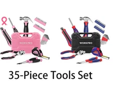 WORKPRO 35-Piece Tools Set, General Household Tool Kit with Storage Toolbox NEW