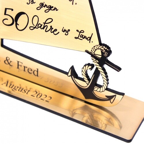 Goldene Hochzeit Deko Hochzeitstag 50 Jahre Geschenk personalisiert Aufsteller ❤ - Bild 2 von 3