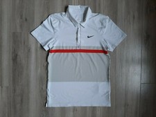 Roger Federer Nike RF Tennis 2012 Jersey Polo Elastic Sz L White Camiseta