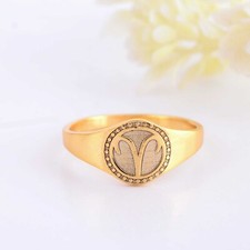 Aries Zodiac Ring, Silver Ram Signet Ring for Men Women, Aries Jewelry,Gift Idea