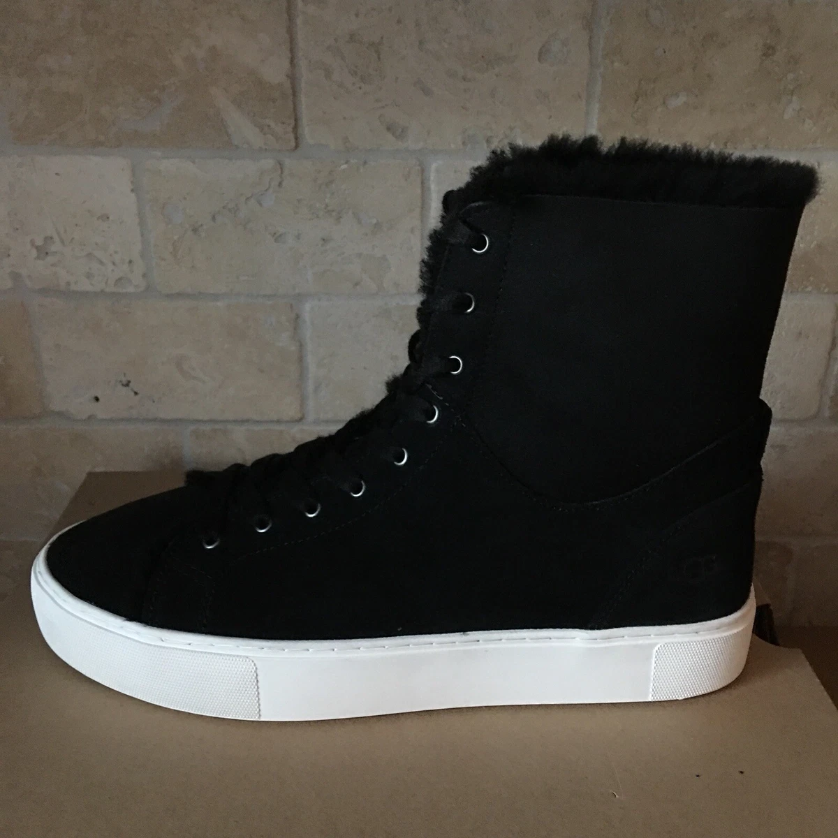 UGG BEVEN BLACK SUEDE FUR HI TOP SHOES SNEAKERS ANKLE BOOTS SIZE US 11 WOMEN