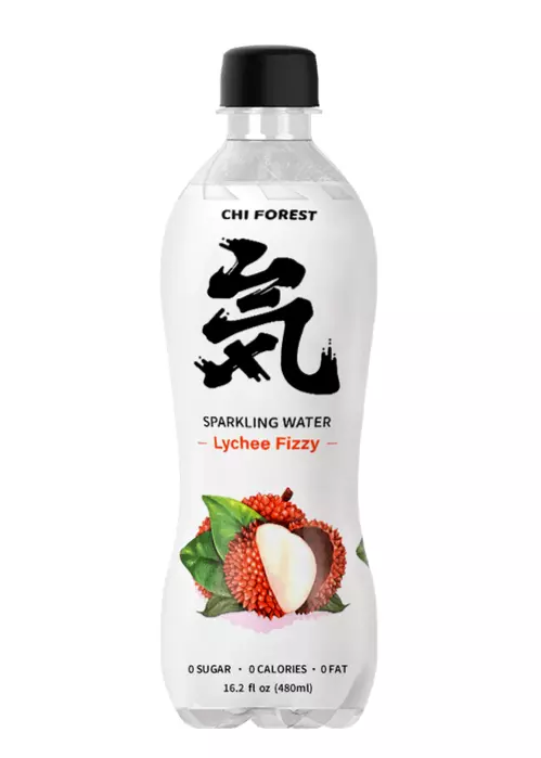 6 Pack) CHI FOREST Sparkling Water with Lychee, Sugar Free, 480ml 元气森林荔枝苏打水