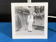 At Attention on Ship 1947 Vintage Photo Post WWII US Navy Sailor's Estate