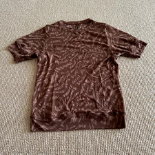Skims Latte Swirl Summer Mesh T-Shirt, Size 4X NWT