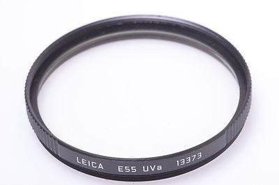   LEICA R M UV FILTER LEITZ BLACK UVa E55, 55MM DIAMETER 13373
