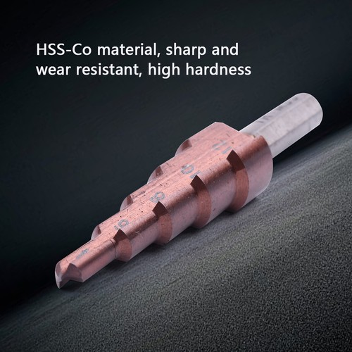 HSS Cobalt M35 Large Step Cone Drill Titanium Bit Set Hole Cutter 4-12/32mm - Picture 4 of 7