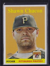2007 TOPPS HERITAGE YELLOW NAME LETTER VARIATION SP SHAWN CHACON #87 PIRATES