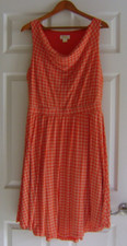 MAEVE by ANTHROPOLOGIE DRESS Size LG Orange with Daisies Midi-Length Sleeveless