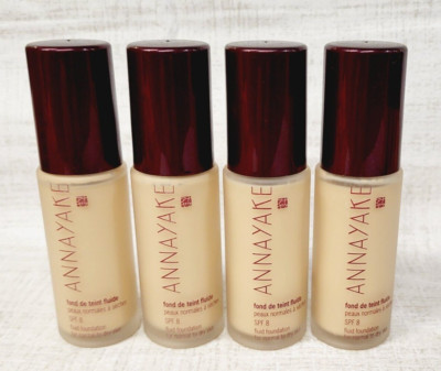 ANNAYAKE Fluid Foundation SPF 8 Normal to Dry Skin LOT OF 4 ~ 05 CLAIR ~ 1 fl oz