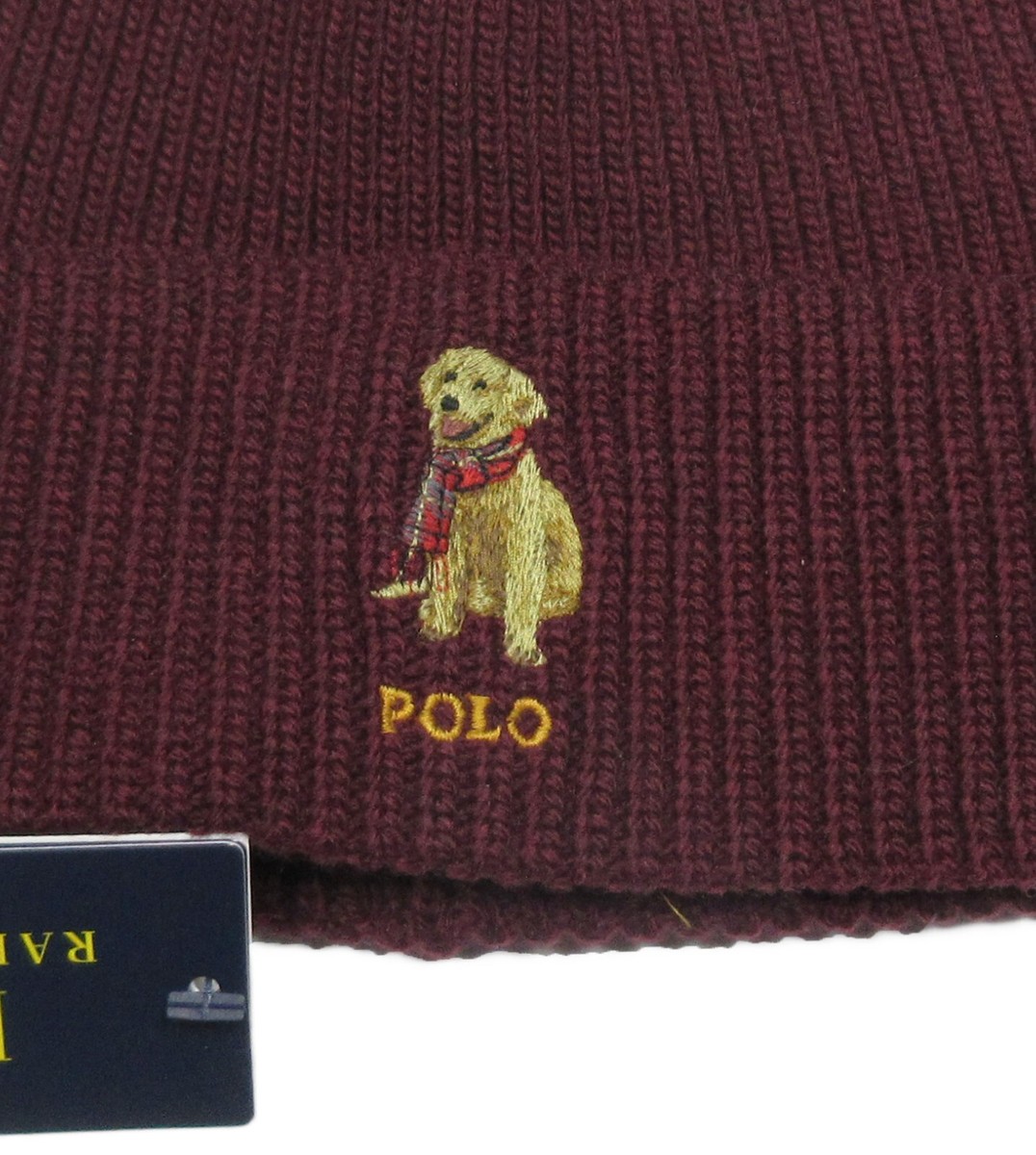 Polo Ralph Lauren Men's Burgundy Golden Retriever Wool Blend