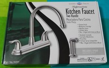 EZ-FLO 10201 Chrome 2-Handle High Rise Kitchen Faucet with Pull-Out Side Sprayer