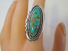 Vintage Oblong Royston Turquoise Ladies Ring Sterling sz 6