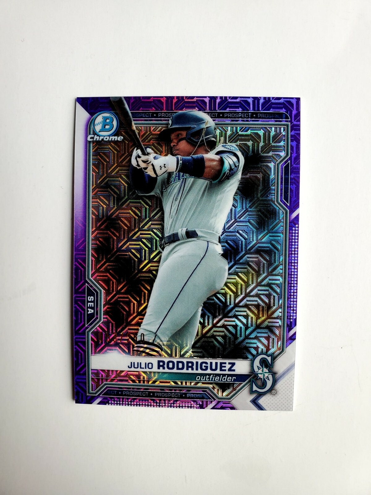 2021 Bowman Chrome Julio Rodriguez Purple Mojo 53/250 MARINERS #BCP-231