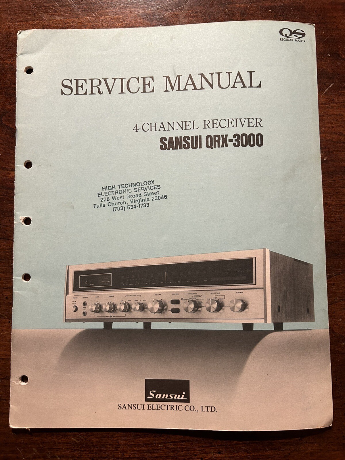 Sansui QRX-3000 4-Channel Receiver Service Manual Original Genuine Quad