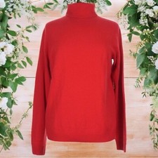 Uniqlo Cherry Red Long Sleeve Turtleneck 100 Cashmere Capsule Comfort Size M