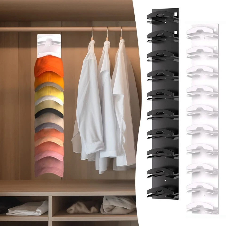2/4pc Closet Hat Rack Baseball Caps Organizer Space Saving 10 Hat Storage Holder - image 2 of 4