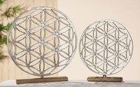Lebensblume Auf Holzbase, Figur Skulptur Deko Objekt Modern Holz