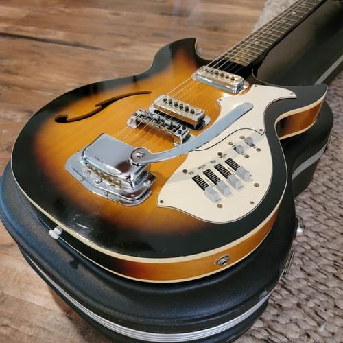 Harmony H82 Electric Guitar Vintage 1971 Sunburst W/Hard Case Great Condition!