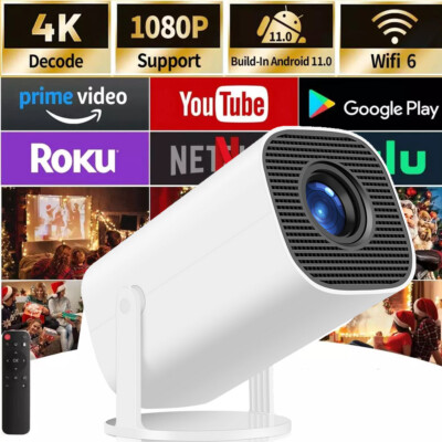 Mini 4K Beamer UHD Heimkino Projektor LCD 5G WiFi Bluetooth Android Taschenkino