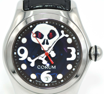 Corum Bubble Jolly Roger Limited Edition (only 500) Skull Navy Dial  - 82.140.20