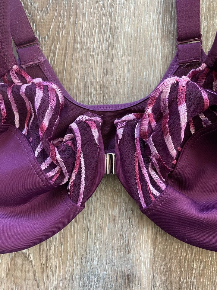 Sujetador minimizador cierre delantero FELINA Paramour Angie ~ 36C ~ Berenjena Ombre ~ NUEVO Foto 2 de 4