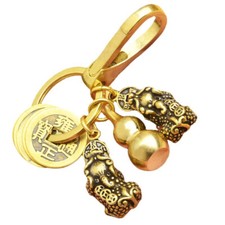 1PC Key Brass Pendants Car Hanging Ornaments Keychain Wealth Sculpture