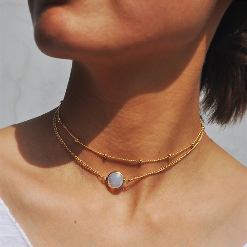 Crystal Pendant Choker Necklace Multi 