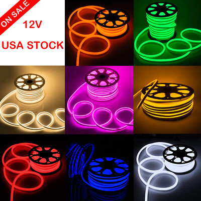DC12V Neon LED Rope Light Waterproof Flex Strip Commercial Boat Bar Sign Decor