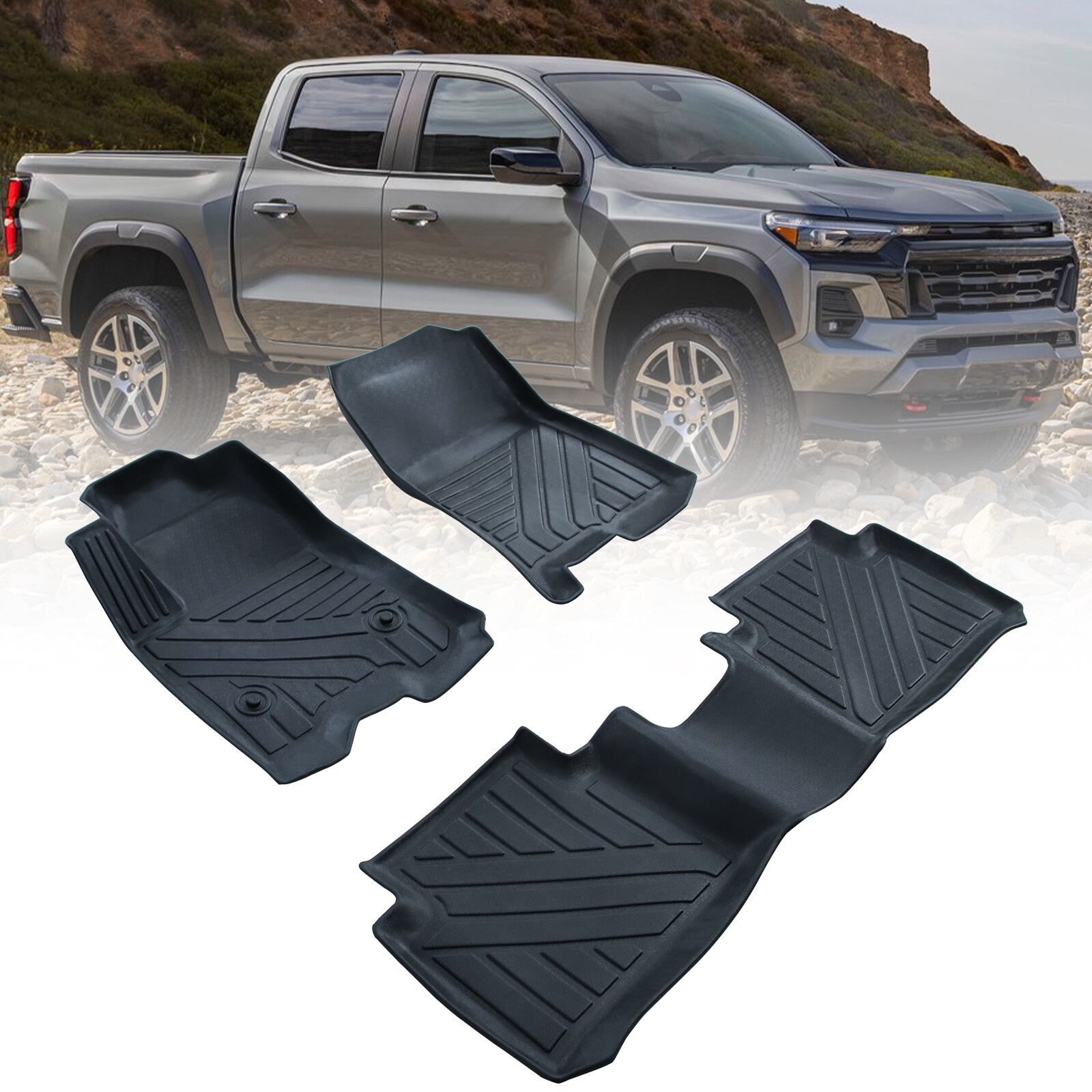 All-Weather Floor Mats For 2023 2024 2025 Chevrolet Colorado GMC Canyon Crew Cab