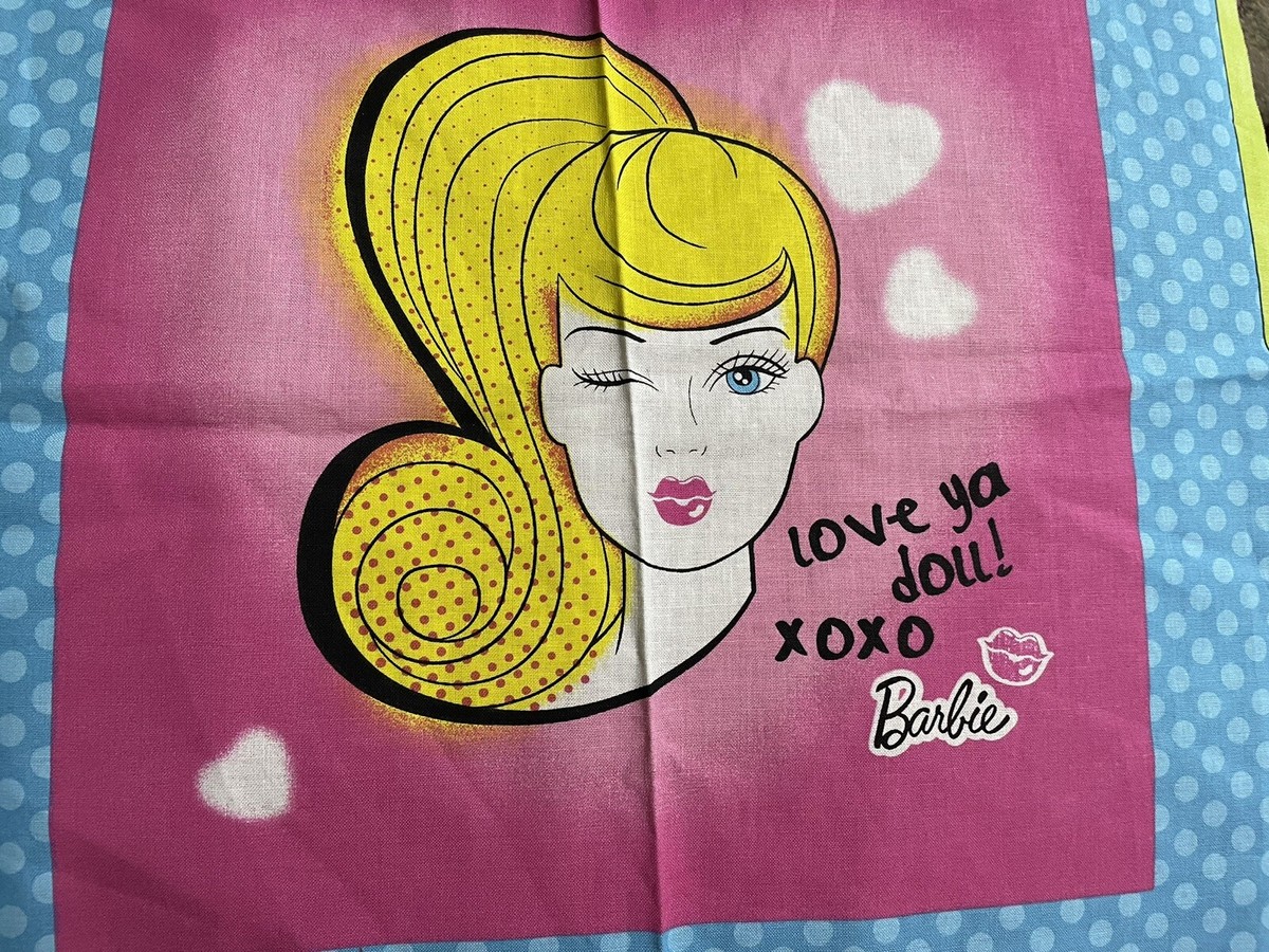 Barbie Fabric Barbie Tela Barbie Face Mattel Pink Out Of Print