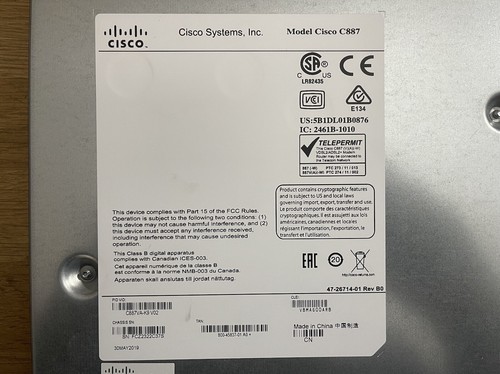 Cisco 887VA with 881 Motherboard & with No PSU 887VA-K9 with 881-K9 -Inc VAT - Picture 3 of 4