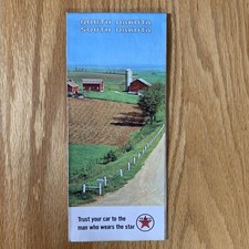 Texaco Map North Dakota South Dakota Black Hills 1967 Gas Oil Advertising