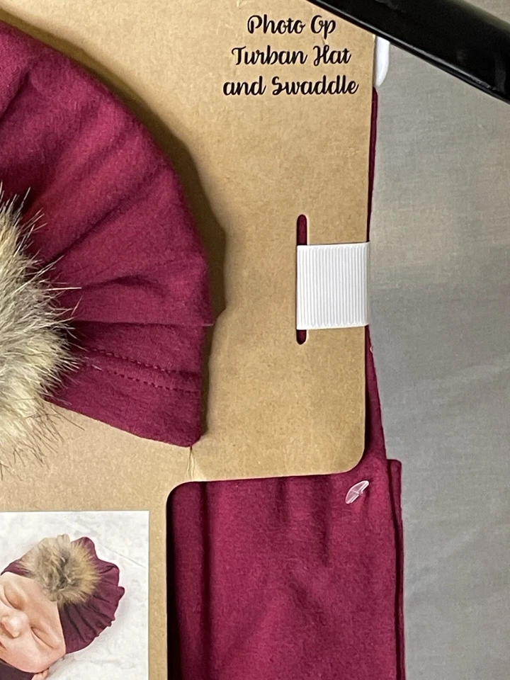 Sombrero y envoltura de vino/piel Baby Essentials Photo Op Turbante Foto 3 de 4