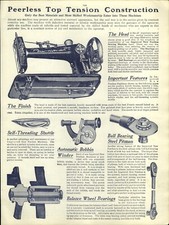 ANUNCIO DE PAPEL 1912 10 PG Máquina de coser incomparable Pie de pedal eléctrico