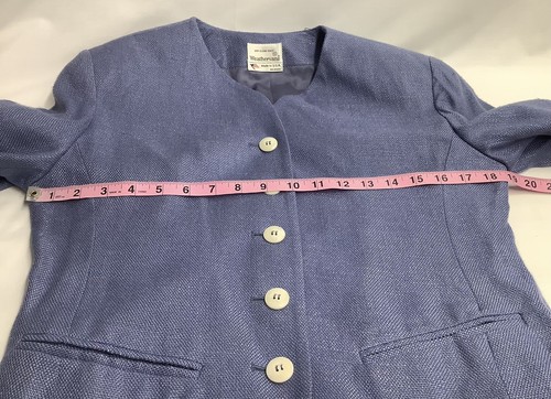 NOS Weathervane Slate Blue Rayon Linen Blazer Jacket Womens Size 6 MFC230407/BB1 - Picture 5 of 7