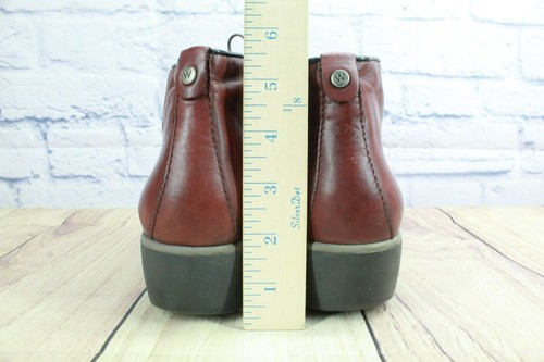 Wolky Dusky Women's Burgundy Leather Lace Up Casual Wedge Bootie Size 41 US 10 - Picture 6 of 10