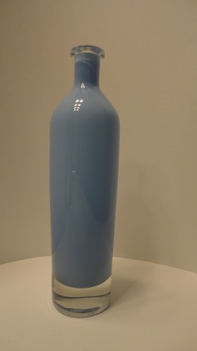 Light Blue 38-401 Makora Krosno Hand Blown In Poland Bottle - Picture 3 of 8