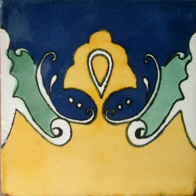 C#081)) MEXICAN TILE SAMPLE WALL FLOOR TALAVERA MEXICO CERAMIC HANDMADE POTTERY