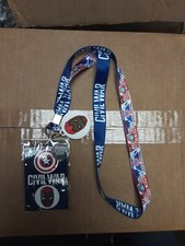 MARVEL CIVIL WAR IRON MAN CAPT AMERICA LANYARD KEYCHAIN STRAP BADGE ID HOLDER