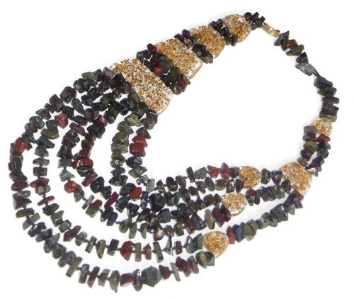 Sobral Fragments Kyara Gray Bead Mix Huge Runway Artist Made Necklace - Picture 5 of 8