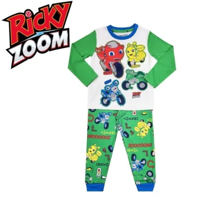 Boys Ricky Zoom Pyjamas Nightwear Pjs Bike Motorbike 18-24 Months-7-8 Years